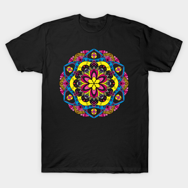 pink flowers mandala by noke pattern